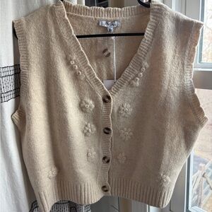 Women's Cream Sweater Vest